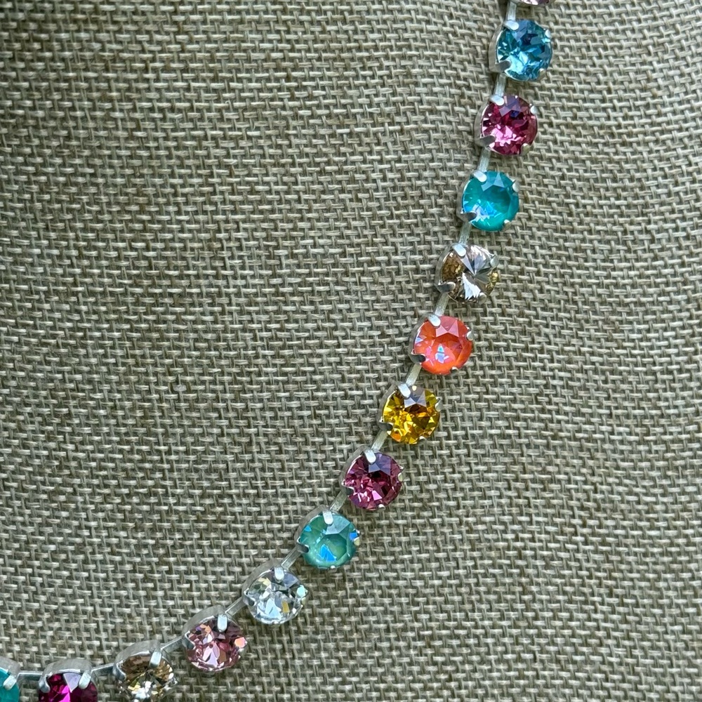 Multicolor Swarovski Elements Crystal Necklace - Picture 3 of 10